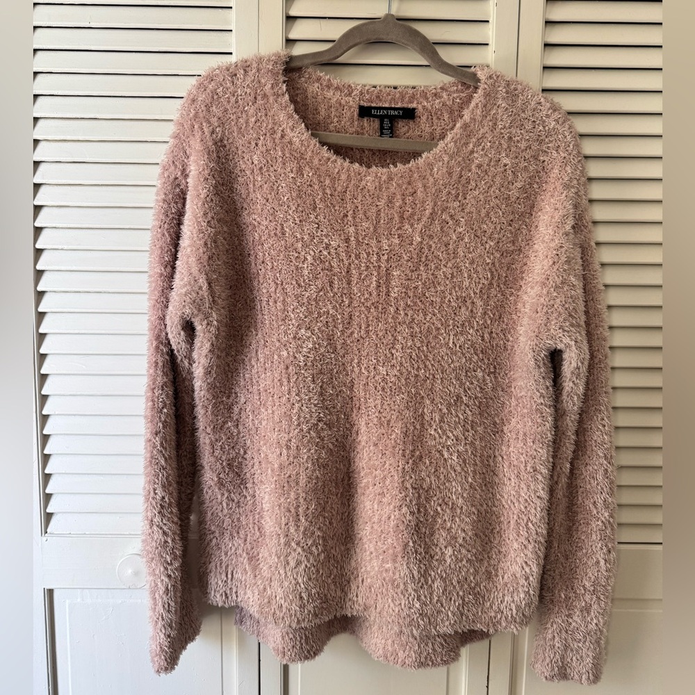 Ellen Tracy Soft Blush Crew Neck Sweater size L